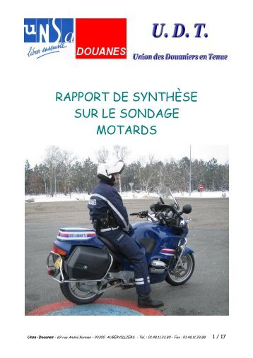 RAPPORT DE SYNTHÃSE SUR LE SONDAGE ... - UNSA Douanes