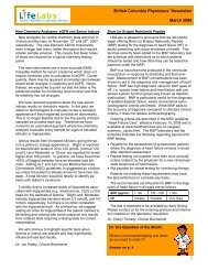 British Columbia Physician Newsletter - March 2008 - Lifelabs