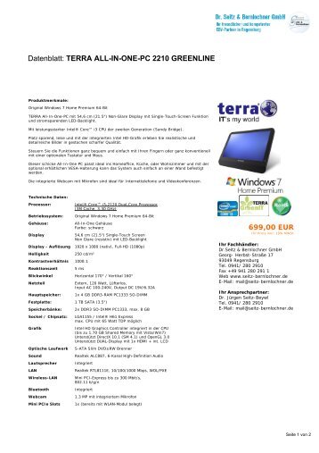 Datenblatt: TERRA ALL-IN-ONE-PC 2210 GREENLINE