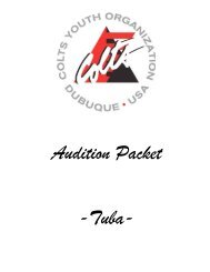 Colts 2010 Tuba Audition Packet