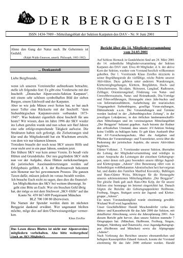 ISSN 1434-7989 - Mitteilungsblatt der Sektion Karpaten des DAV ...