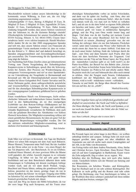 ISSN 1434-7989 - Mitteilungsblatt der Sektion Karpaten des DAV ...