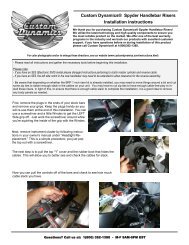 Custom DynamicsÂ® Spyder Handlebar Risers Installation instructions