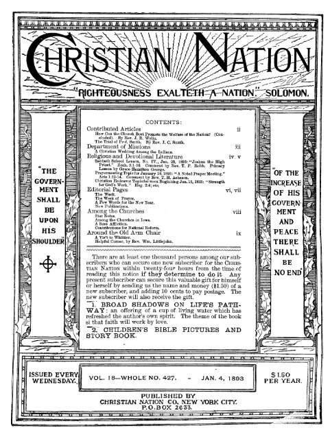 Christian Nation Vol. 18 1893 - Rparchives.org