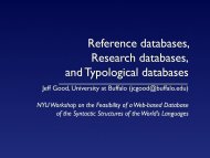 Jeff Good - NYU > Department of Linguistics