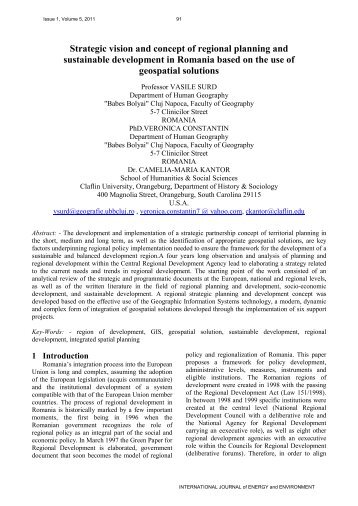Strategic vision and concept of regional planning and sustainable ...