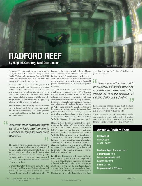 Radford reef - Division of Fish and Wildlife