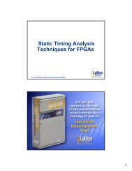 Static Timing Analysis Techniques for FPGAs