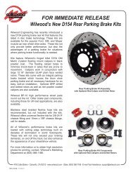 New D154 Rear Parking Brake Kits - Wilwood Engineering