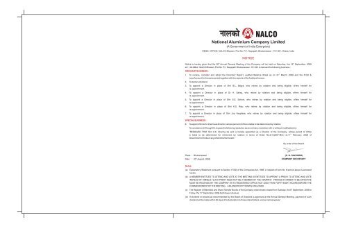 notice page final - National Aluminium Company Ltd.