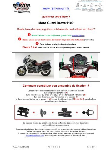 Moto Guzzi Breva 1100 fixations guidons - RAM Mount