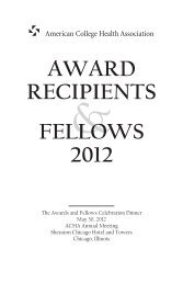 award recipients fellows 2012 - American College Health Association