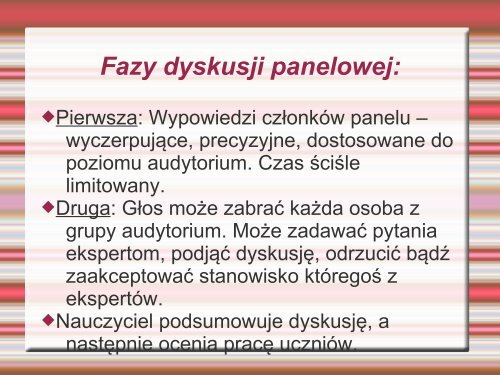 "Metoda dyskusji na lekcji języka polskiego - prezentacja ...