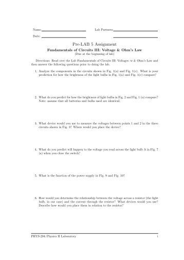 Lab & Pre-lab #5: Voltage