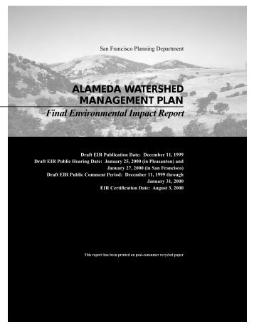 SFPUC 2001 Alameda Watershed Management Plan