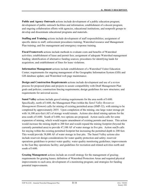 SFPUC 2001 Alameda Watershed Management Plan