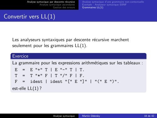 Analyse syntaxique - LAMP