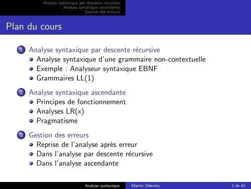 Analyse syntaxique - LAMP