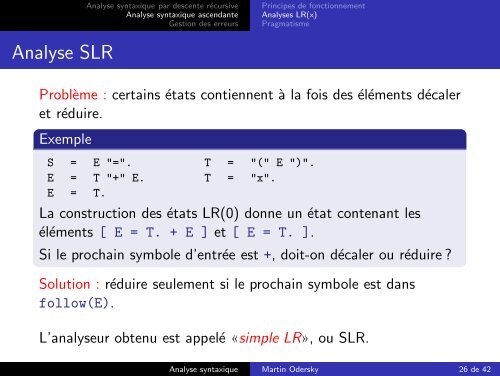 Analyse syntaxique - LAMP