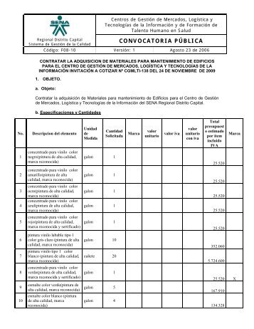 CONVOCATORIA PÚBLICA - Sena