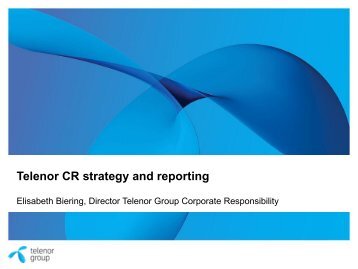 Telenor CR strategy and reporting - GeSI