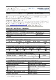 Fragebogen zur Studie - IMPULS Management Consulting GmbH