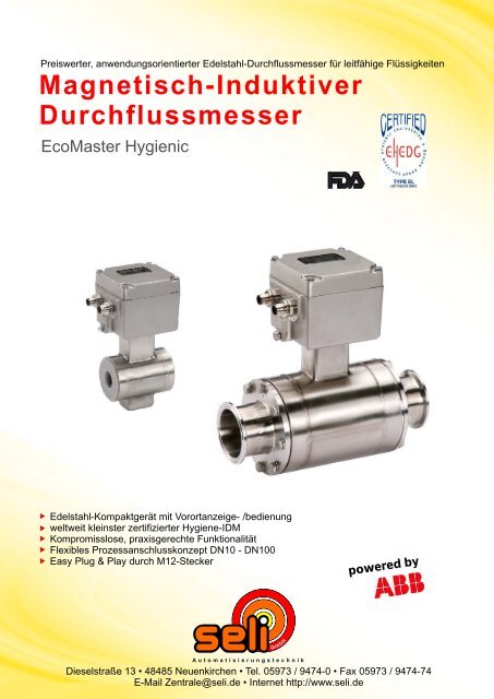 Magnetisch-Induktiver Durchflussmesser - Seli GmbH
