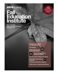 Fall Education Institute Brochure - American Public Power Association