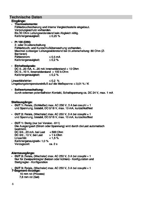 Technische Daten - Seli GmbH