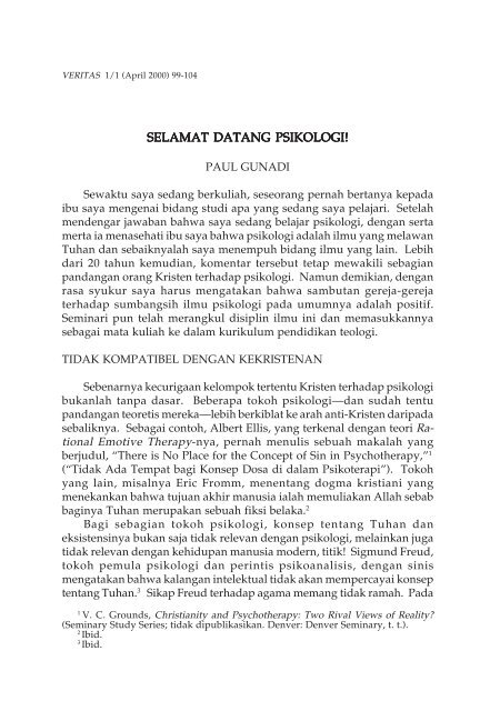 SELAMAT DATANG PSIKOLOGI! - SAAT