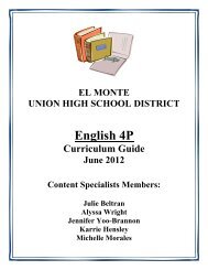 English 4P - El Monte Union High School District