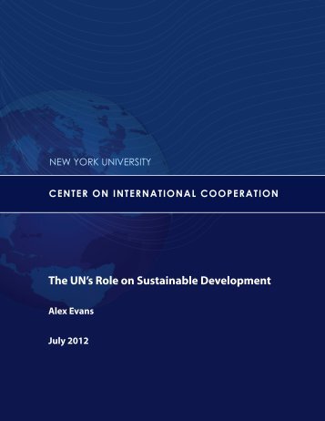 The UN's Role on Sustainable Development - Center on ...