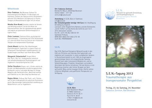 S.E.N.-Tagung 2012 Traumatherapie aus transpersonaler Perspektive