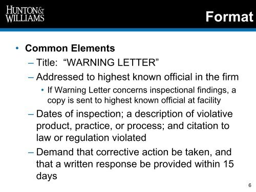 Warning Letters and Untitled Letters