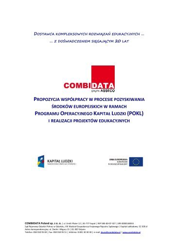 Prezentacja dotycząca oferty szkoleniowej firmy Combidata oraz ...