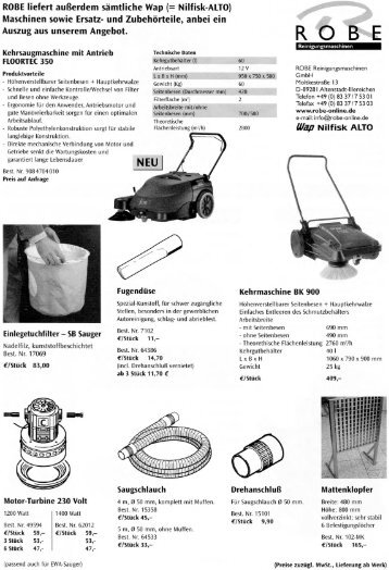 R 0 B E - Robe Reinigungsmaschinen GmbH