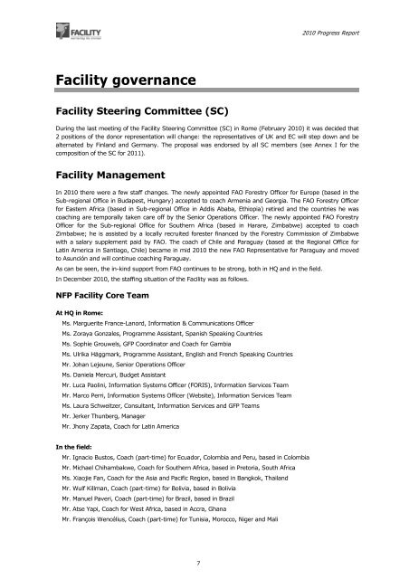 2010 Progress Report â Draft - NFP Facility