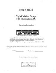 Item # 41021 Night Vision Scope - Harbor Freight Tools