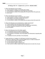 AP Biology TEST #4 - Chapters 09, 10, 42-43 - REVIEW SHEET ...