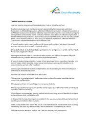 Code of Conduct for coaches (adapted from the ... - Tennis Australia