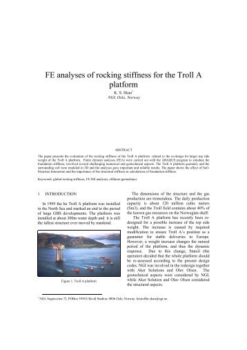 FE analyses of rocking stiffness for the Troll A platform - Kivi Niria