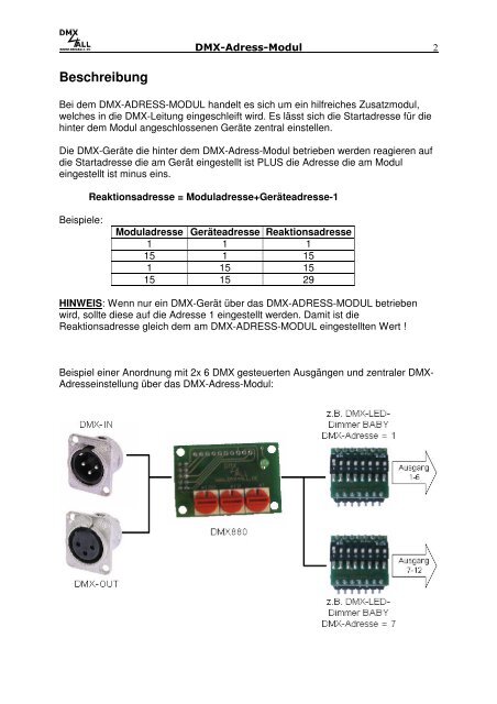 DMX-ADRESS-MODUL - DMX4ALL GmbH