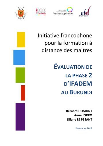 Ãvaluation de la phase 2 d'IFADEM au Burundi, rapport final
