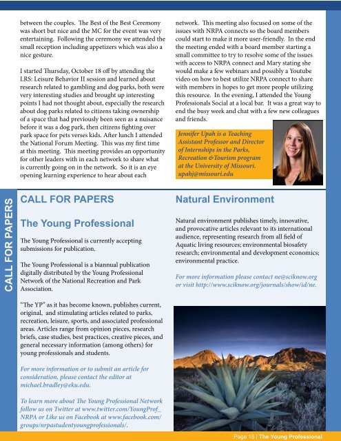 The Young Professional 1 - Arizona Parks and Recreation Association