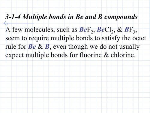 3-1-4 Multiple bonds in Be and B compounds