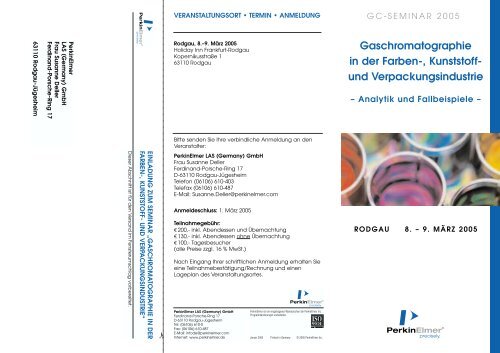 Gaschromatographie in der Farben-, Kunststoff- und - PerkinElmer