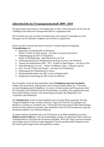 Jahresbericht Frauengemeinschaft 2009-2010 - Fg-schuepfheim.ch