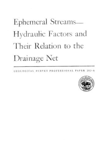 Ephemeral Streams -Hydraulic Factors and Their Relation to the ...
