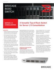 Brocade 8000 Switch Datasheet - Bayside Solutions, Inc.