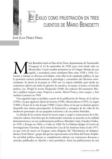 eel exilio como frustración en tres cuentos de mario benedetti